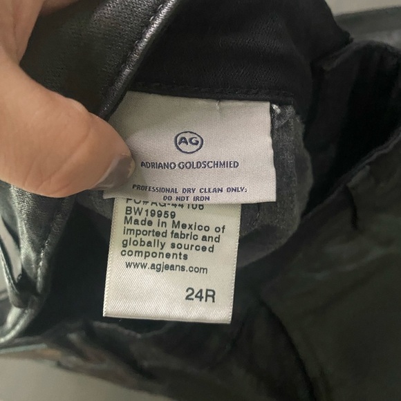 AG Adriano Goldschmied New Caden Black Leatherette Tailored Trouser - Picture 10 of 13